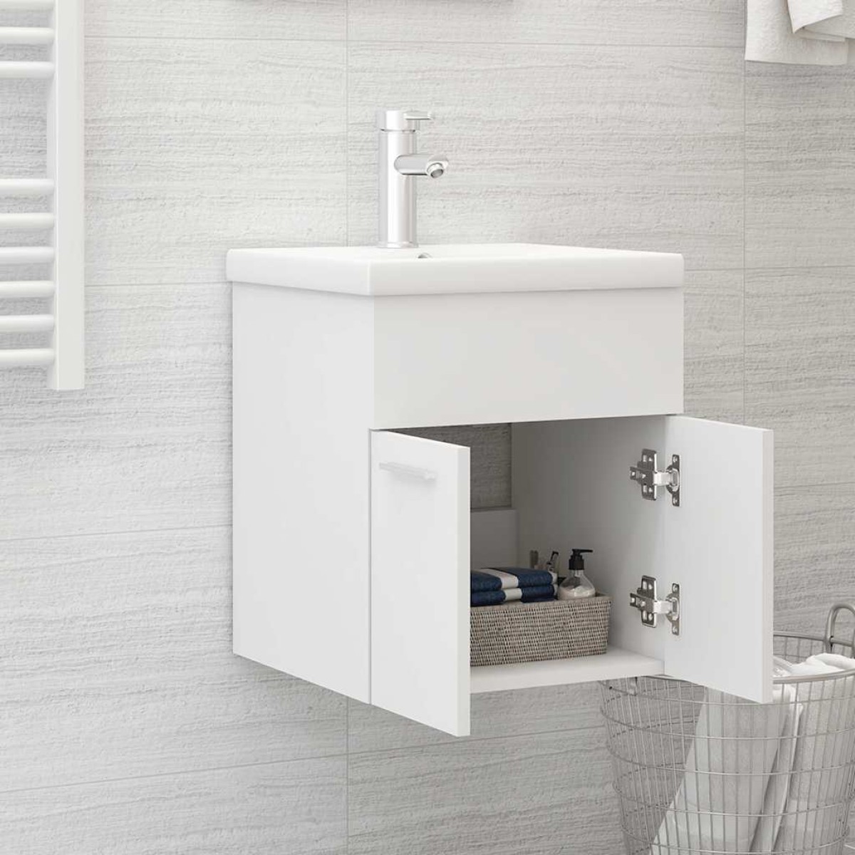 vidaXL Ντουλάπι Νιπτήρα Λευκό 41 x 38,5 x 46 εκ. από Μοριοσανίδα