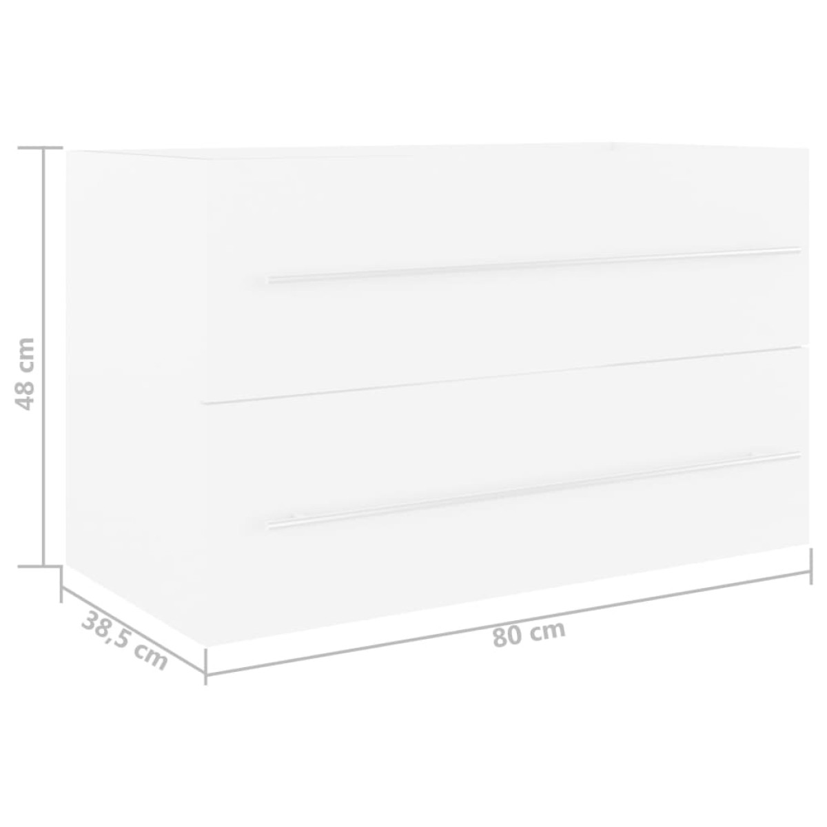 vidaXL Ντουλάπι Νιπτήρα Λευκό 80 x 38,5 x 48 εκ. από Μοριοσανίδα