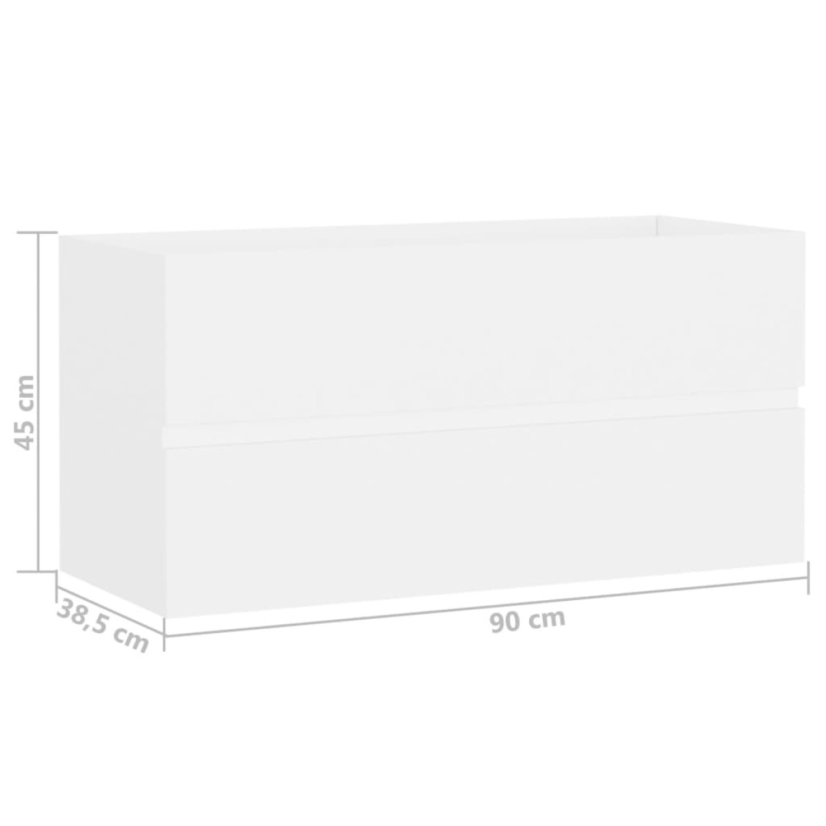 vidaXL Ντουλάπι Νιπτήρα Λευκό 90 x 38,5 x 45 εκ. από Μοριοσανίδα