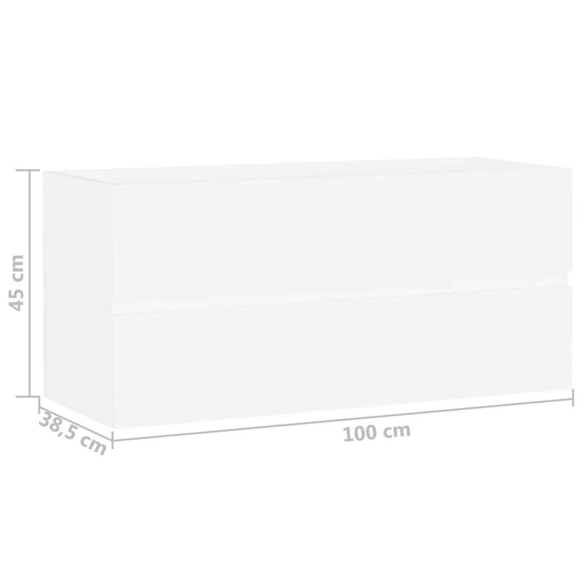 vidaXL Ντουλάπι Νιπτήρα Λευκό 100 x 38,5 x 45 εκ. Μοριοσανίδα