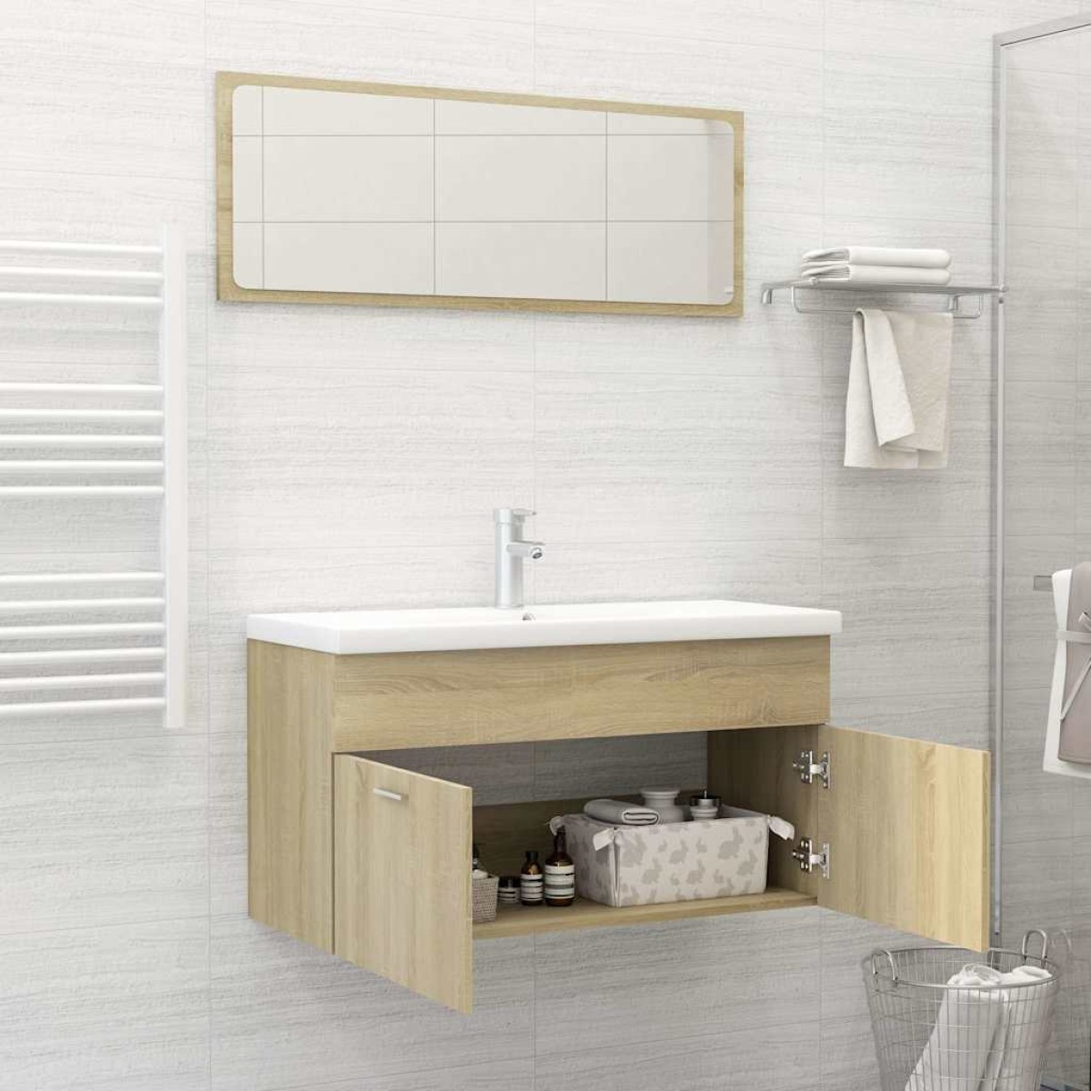 vidaXL Σετ Επίπλων Μπάνιου 2 Τεμαχίων Sonoma Δρυς από Μοριοσανίδα