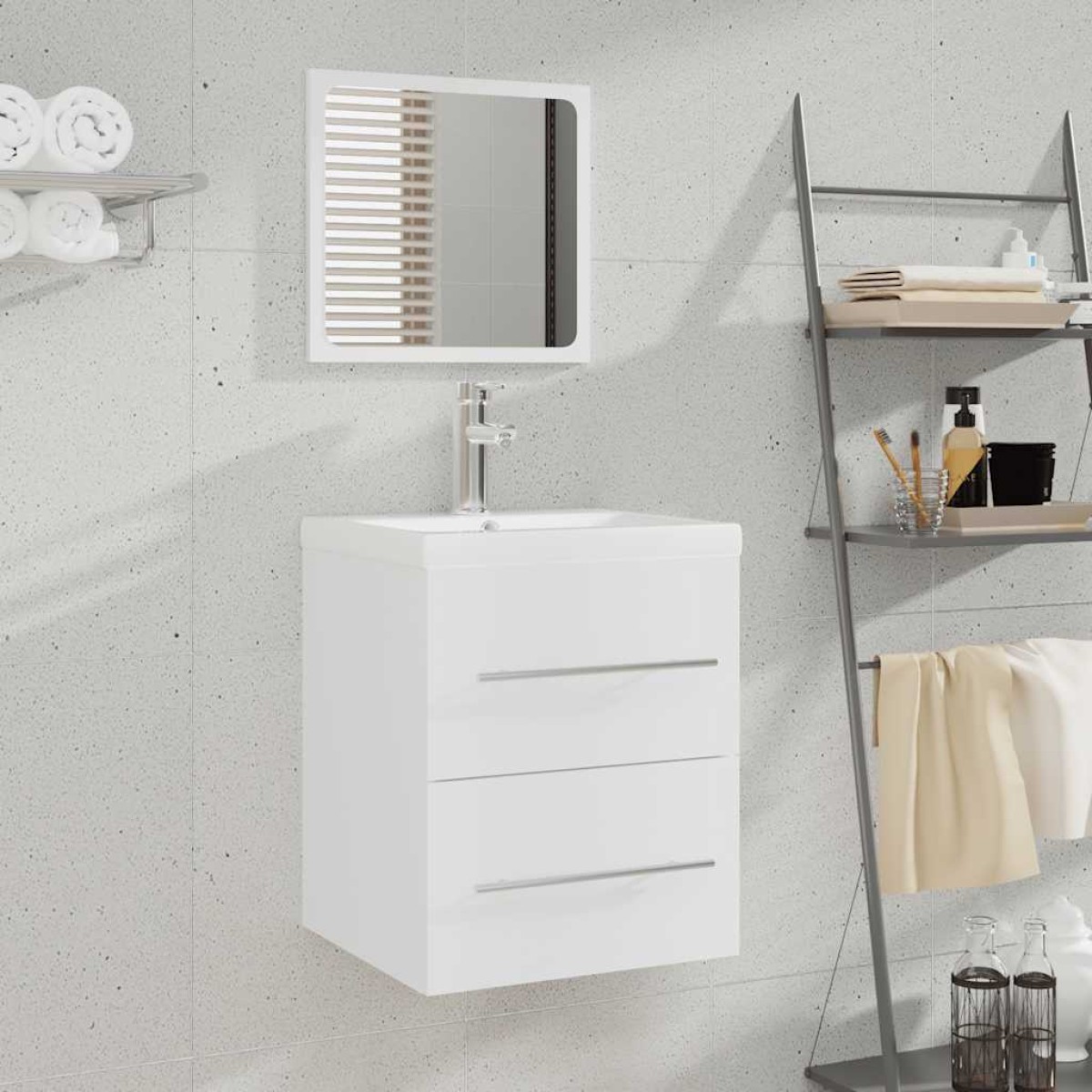 vidaXL Ντουλάπι Μπάνιου με Καθρέφτη Λευκό 41x38,5x48 εκ.