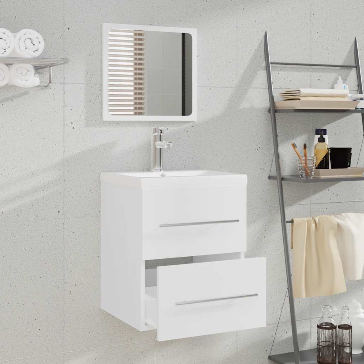 vidaXL Ντουλάπι Μπάνιου με Καθρέφτη Λευκό 41x38,5x48 εκ.