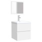 vidaXL Ντουλάπι Μπάνιου με Καθρέφτη Λευκό από Επεξεργασμένο Ξύλο
