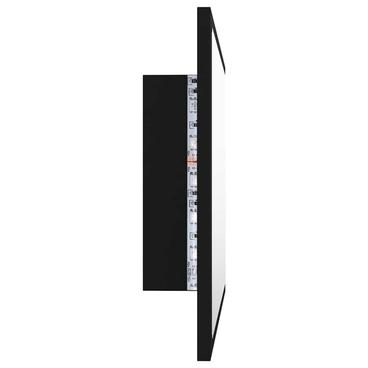 vidaXL Καθρέφτης Μπάνιου με LED Μαύρος 60x8,5x37 εκ. Ακρυλικός