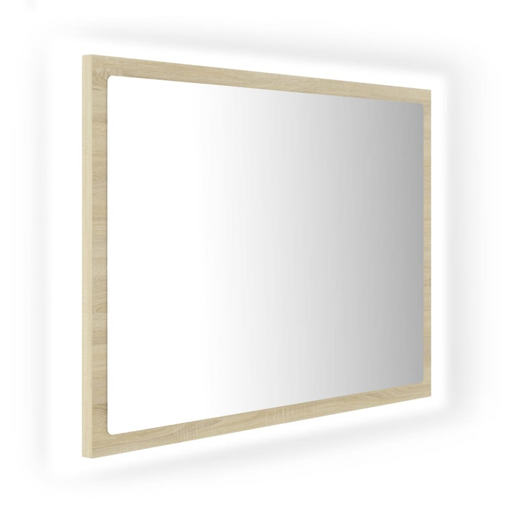 vidaXL Καθρέφτης Μπάνιου με LED Sonoma Δρυς 60x8,5x37 εκ. Ακρυλικός