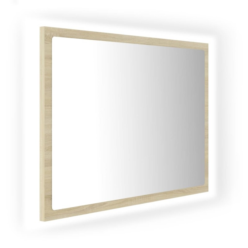 vidaXL Καθρέφτης Μπάνιου με LED Sonoma Δρυς 60x8,5x37 εκ. Ακρυλικός