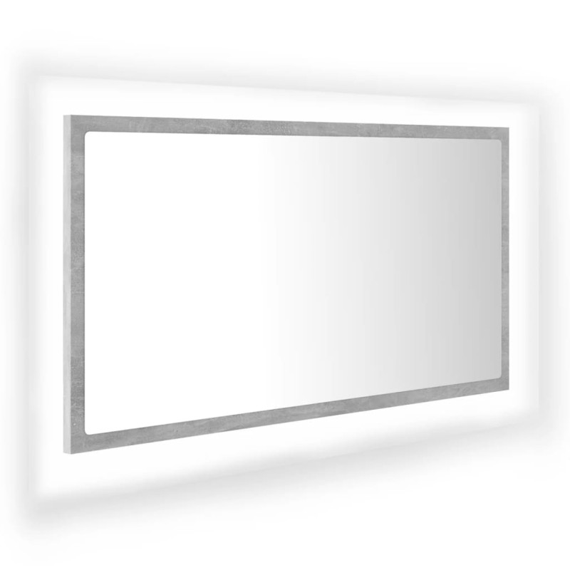 vidaXL Καθρέφτης Μπάνιου Γκρι Σκυροδέματος 80x8,5x37 εκ. Ακρυλικός