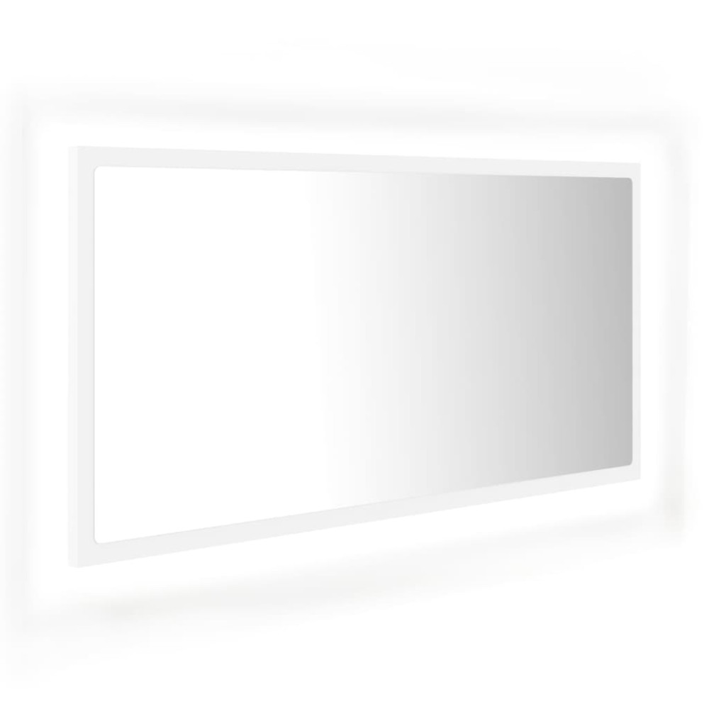 vidaXL Καθρέφτης Μπάνιου με LED Λευκός 90 x 8,5 x 37 εκ. Ακρυλικός