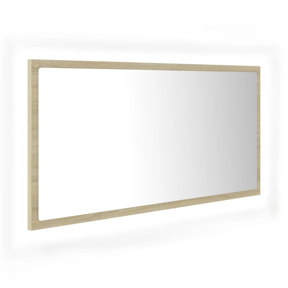 vidaXL Καθρέφτης Μπάνιου με LED Sonoma Δρυς 90x8,5x37 εκ. Ακρυλικός