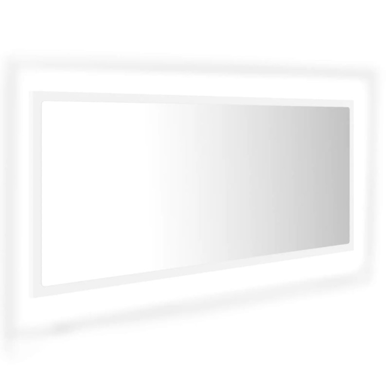 vidaXL Καθρέφτης Μπάνιου με LED Λευκός 100x8,5x37 εκ. Ακρυλικός