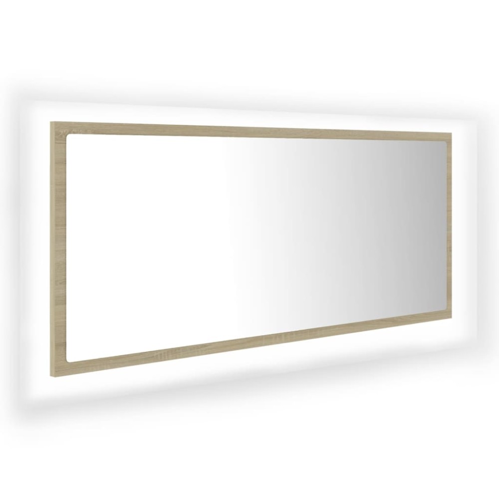 vidaXL Καθρέφτης Μπάνιου με LED Sonoma Δρυς 100x8,5x37 εκ. Ακρυλικός