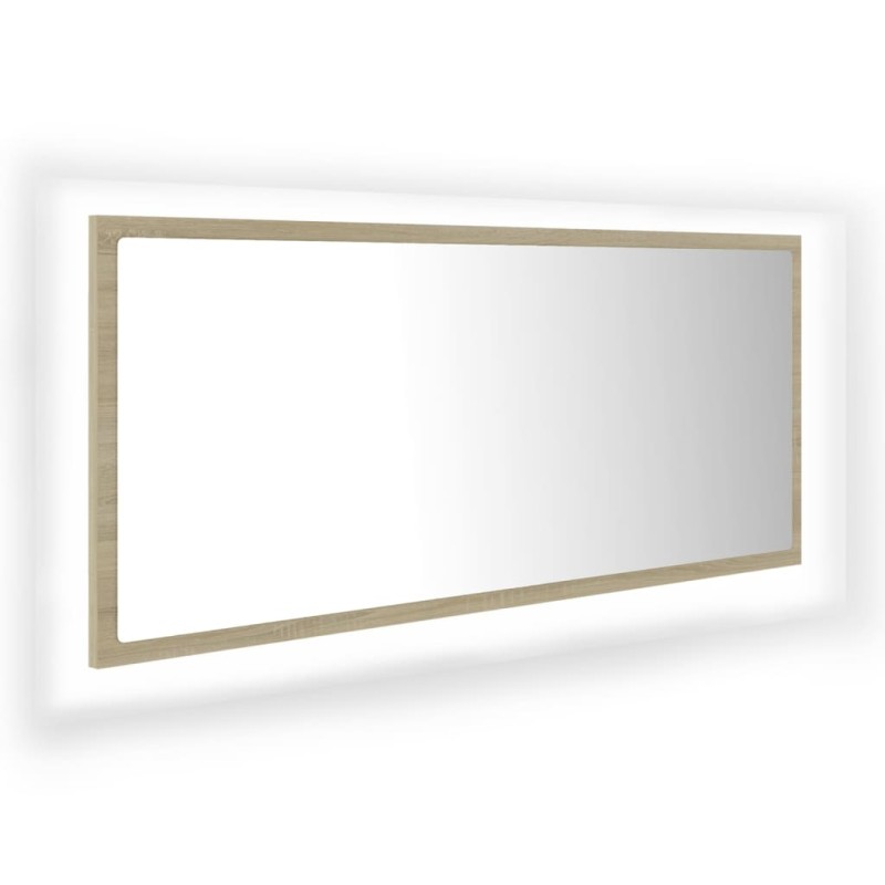 vidaXL Καθρέφτης Μπάνιου με LED Sonoma Δρυς 100x8,5x37 εκ. Ακρυλικός