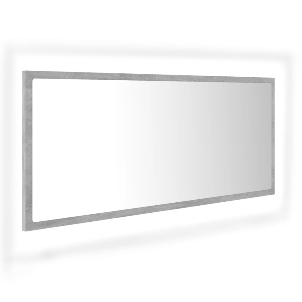 vidaXL Καθρέφτης Μπάνιου Γκρι Σκυροδέματος 100x8,5x37 εκ. Ακρυλικός