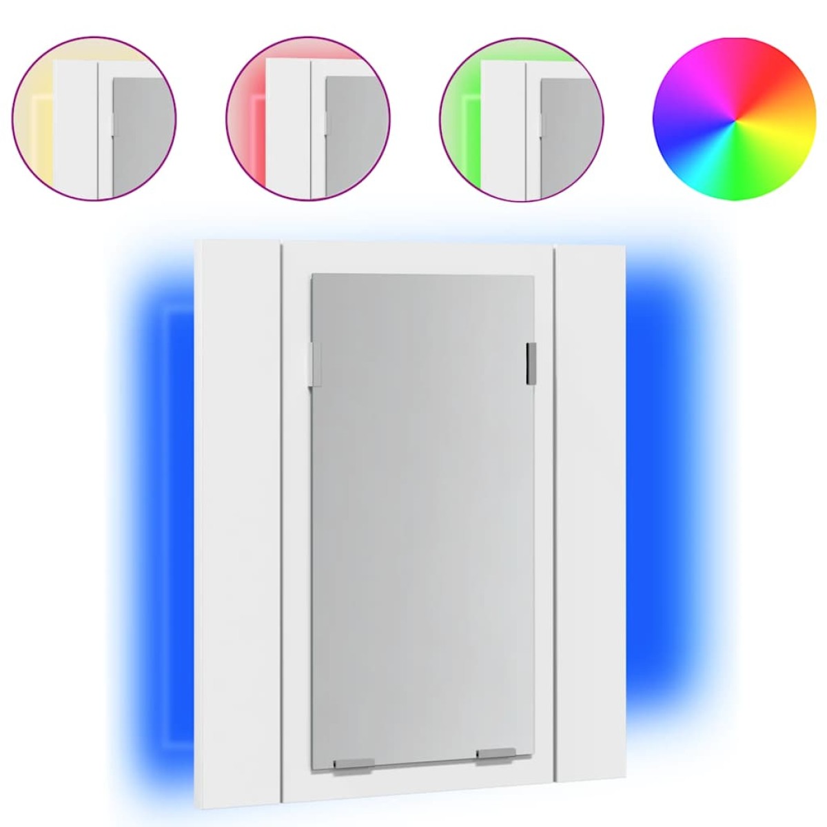 vidaXL Καθρέφτης Μπάνιου με Ντουλάπι LED Λευκός 40x12x45 εκ. Ακρυλικός