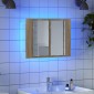 vidaXL Ντουλάπι Μπάνιου με Καθρέφτη & LED Sonoma Δρυς Ακρυλικός