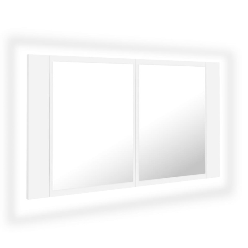 vidaXL Καθρέφτης Μπάνιου με Ντουλάπι LED Λευκός 80x12x45 εκ. Ακρυλικός