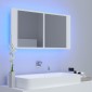 vidaXL Καθρέφτης Μπάνιου με Ντουλάπι LED Λευκός 90x12x45 εκ. Ακρυλικός
