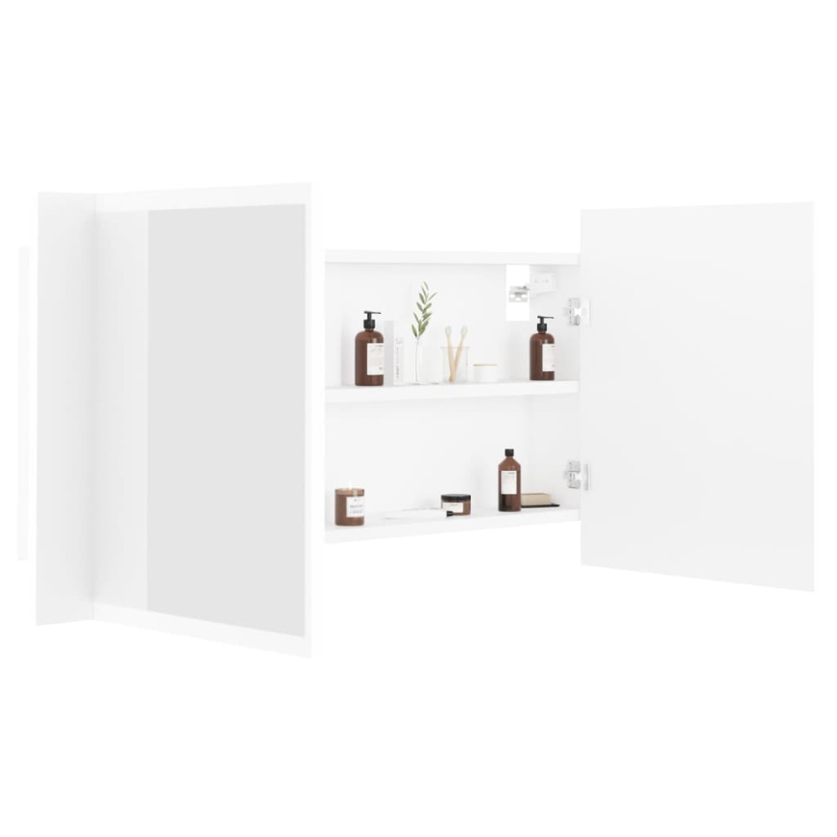 vidaXL Καθρέφτης Μπάνιου με Ντουλάπι LED Λευκός 90x12x45 εκ. Ακρυλικός