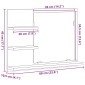 vidaXL Καθρέφτης Μπάνιου Λευκός 60 x 10,5 x 45 εκ. Μοριοσανίδα