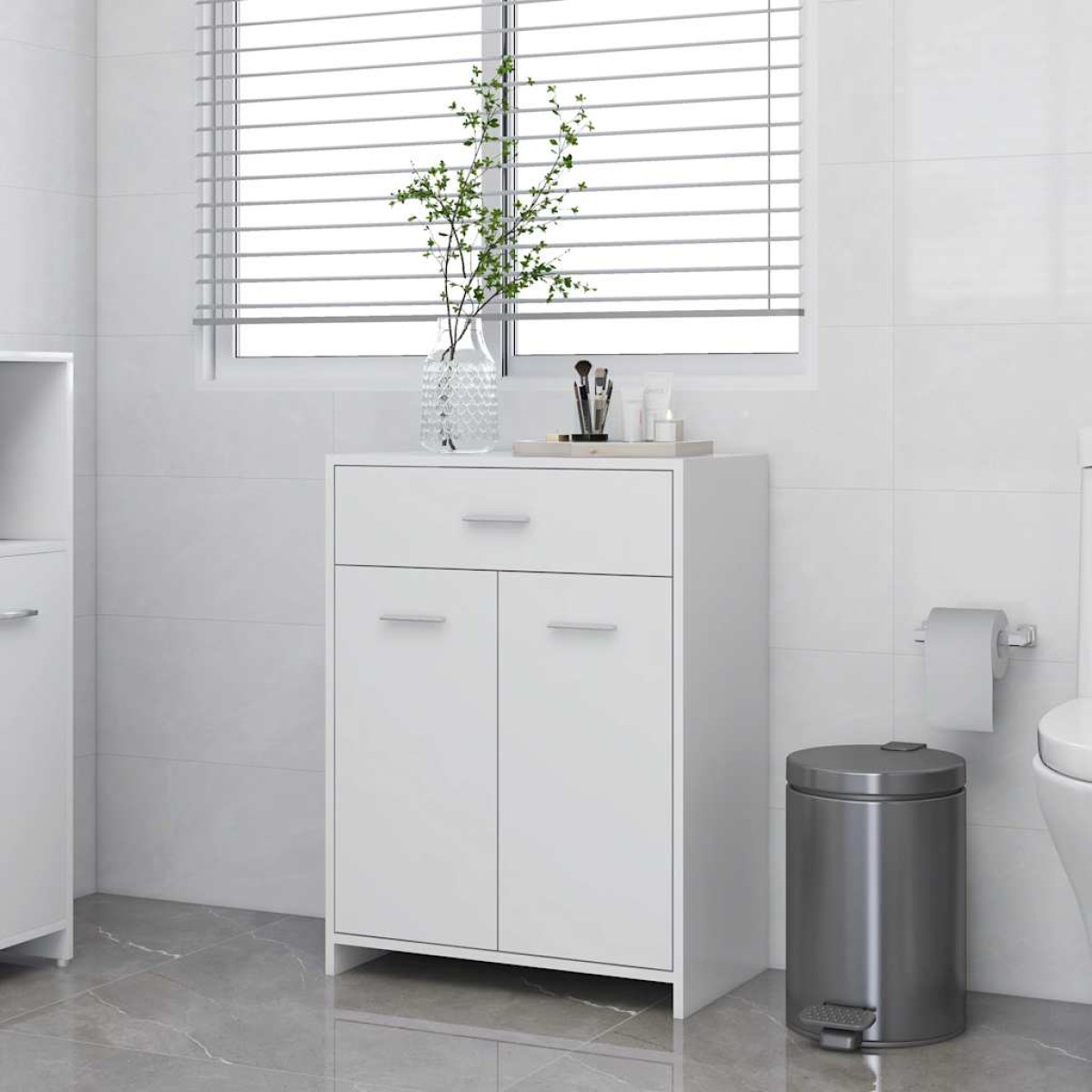 vidaXL Ντουλάπι Μπάνιου Λευκό 60 x 33 x 80 εκ. από Μοριοσανίδα