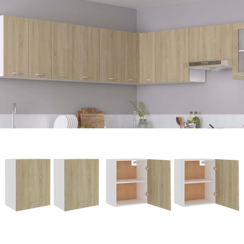 vidaXL Κρεμαστά Ντουλάπια 2 τεμ. "Lyon" Ξύλο Sonoma Δρυς 50x31x60 εκ. από Τεχνητό Ξύλο