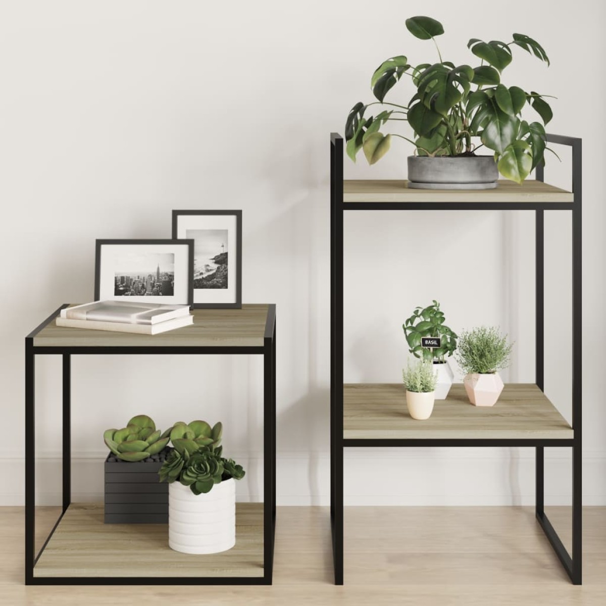 vidaXL Ράφια Βιβλιοθήκης 4 τεμ. Sonoma Δρυς 40x40x1,5 εκ. Μοριοσανίδα