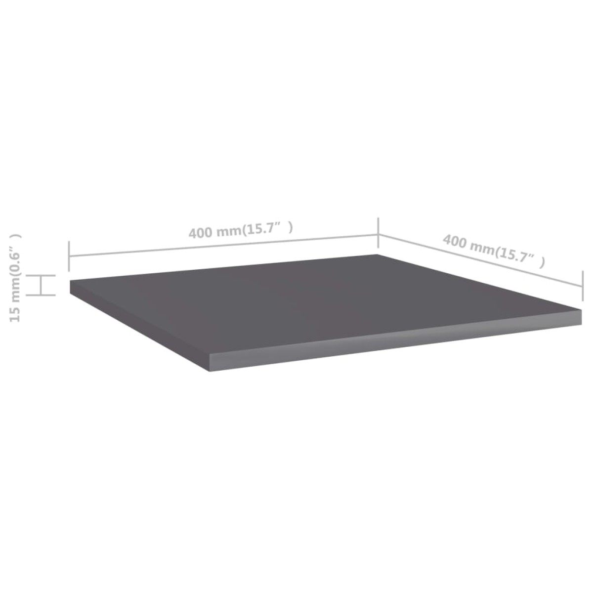 vidaXL Ράφια Βιβλιοθήκης 8 τεμ. Γυαλ. Γκρι 40x40x1,5 εκ. Μοριοσανίδα