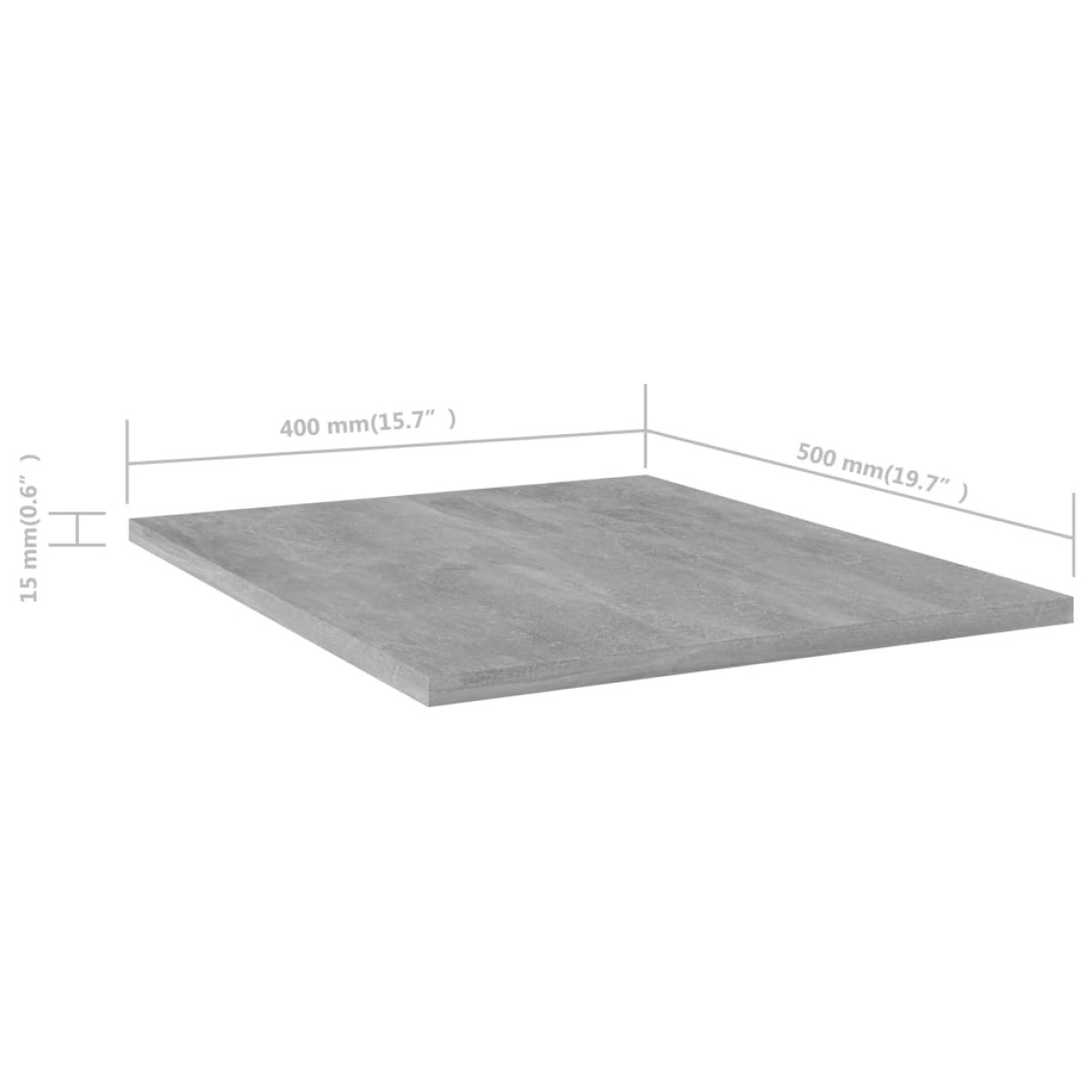 vidaXL Ράφια Βιβλιοθήκης 4 τεμ. Γκρι Σκυροδ. 40x50x1,5 εκ. Μοριοσανίδα