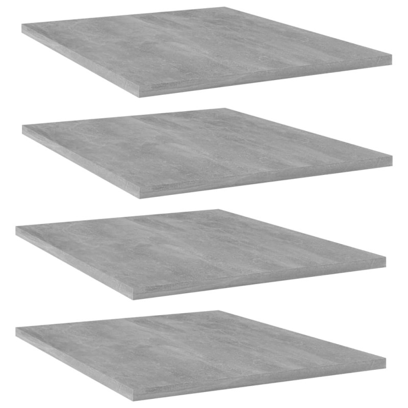 vidaXL Ράφια Βιβλιοθήκης 4 τεμ. Γκρι Σκυροδ. 40x50x1,5 εκ. Μοριοσανίδα