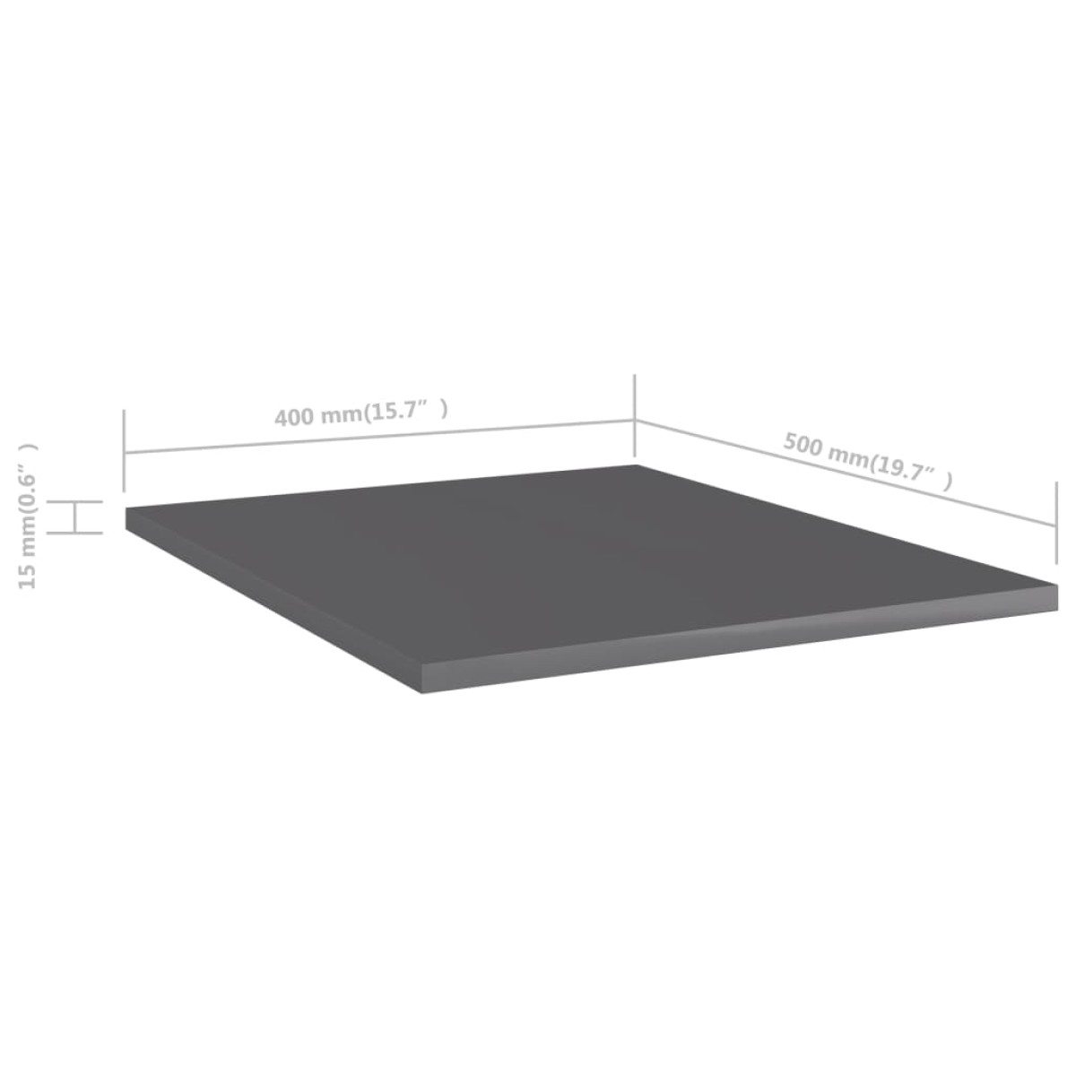 vidaXL Ράφια Βιβλιοθήκης 8 τεμ. Γυαλ. Γκρι 40x50x1,5 εκ. Μοριοσανίδα
