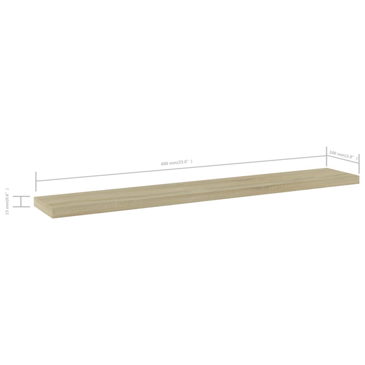 vidaXL Ράφια Βιβλιοθήκης 4 τεμ. Sonoma Δρυς 60x10x1,5 εκ. Μοριοσανίδα