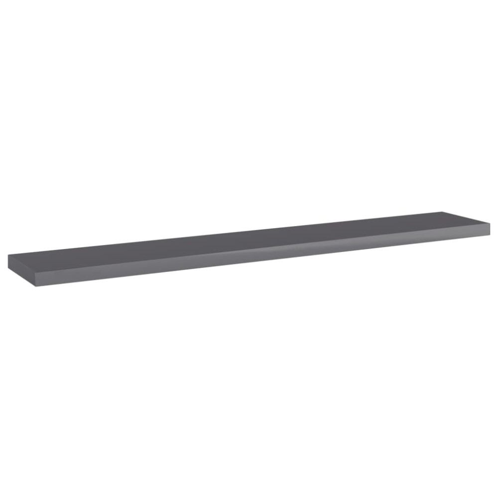 vidaXL Ράφια Βιβλιοθήκης 4 τεμ. Γυαλ. Γκρι 60x10x1,5 εκ. Μοριοσανίδα