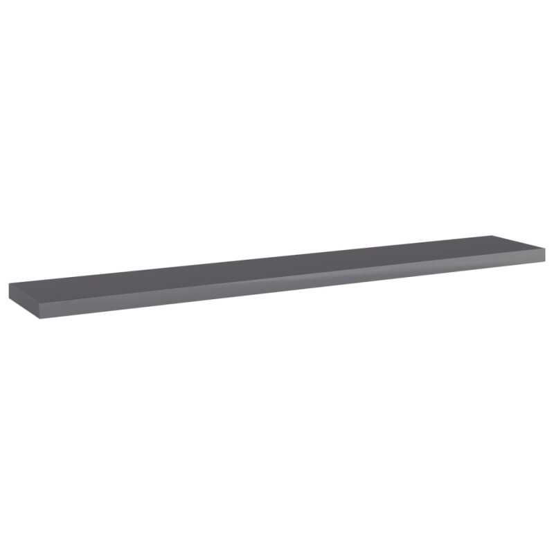 vidaXL Ράφια Βιβλιοθήκης 4 τεμ. Γυαλ. Γκρι 60x10x1,5 εκ. Μοριοσανίδα