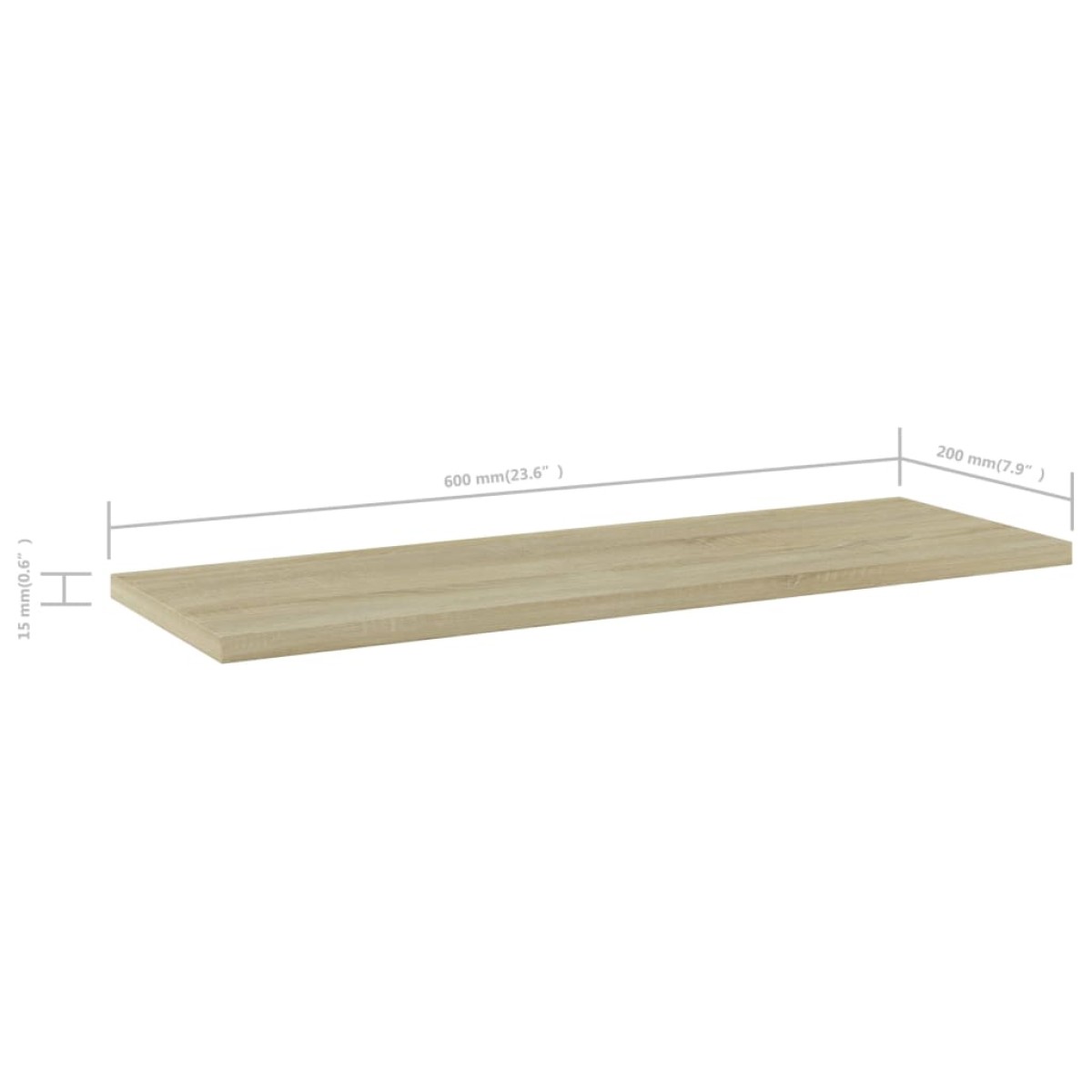 vidaXL Ράφια Βιβλιοθήκης 4 τεμ. Sonoma Δρυς 60x20x1,5 εκ. Μοριοσανίδα