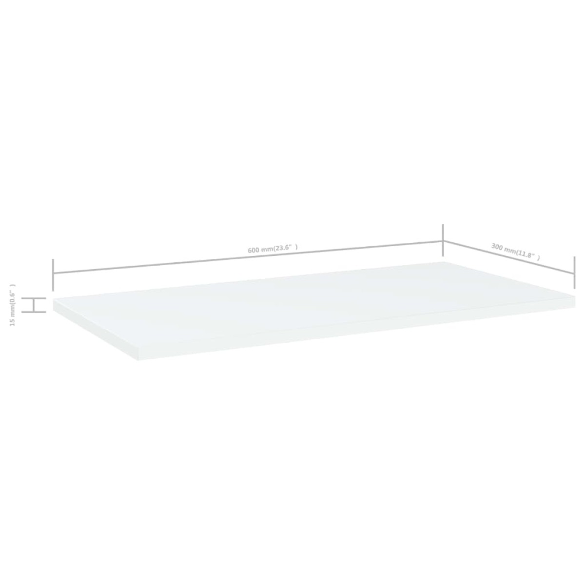 vidaXL Ράφια Βιβλιοθήκης 4 τεμ. Λευκά 60x30x1,5 εκ. από Μοριοσανίδα
