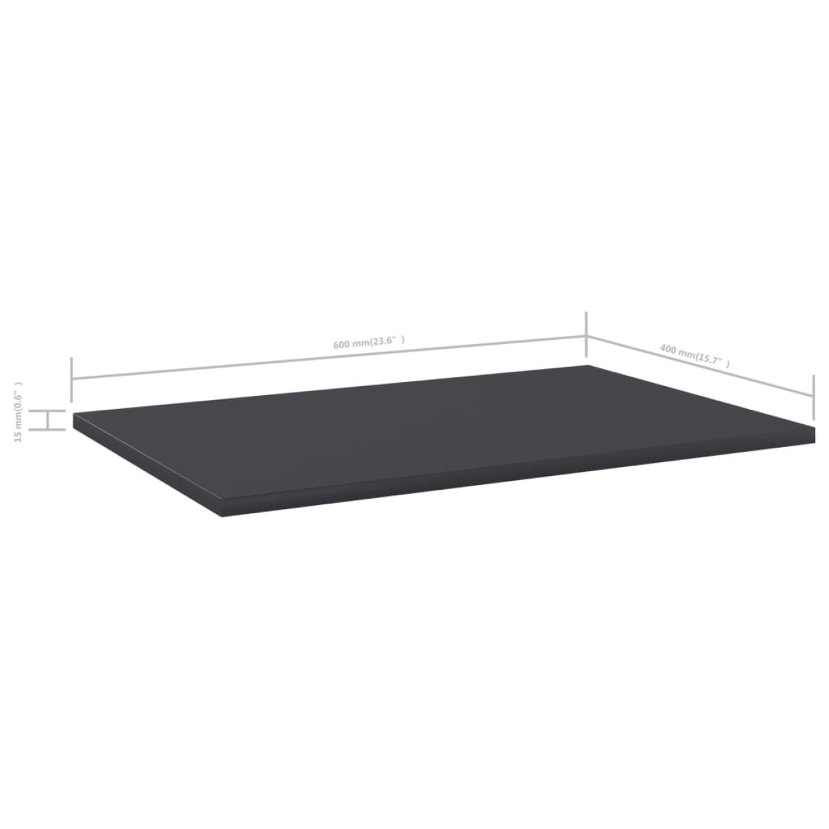 vidaXL Ράφια Βιβλιοθήκης 8 τεμ. Γκρι 60x40x1,5 εκ. από Μοριοσανίδα