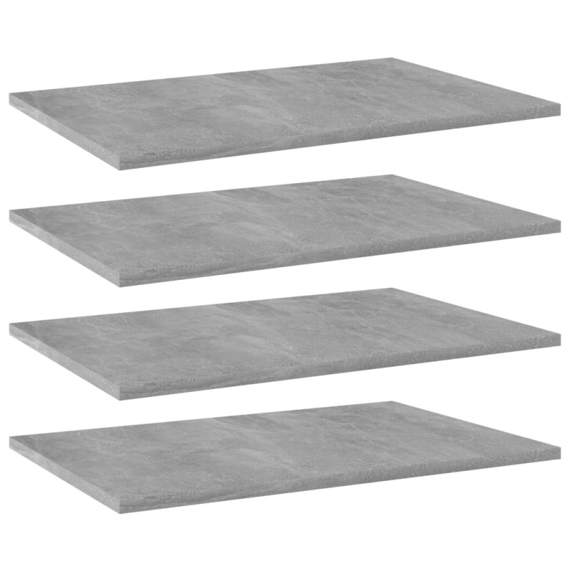 vidaXL Ράφια Βιβλιοθήκης 4 τεμ. Γκρι Σκυροδ. 60x40x1,5 εκ. Επεξ. Ξύλο