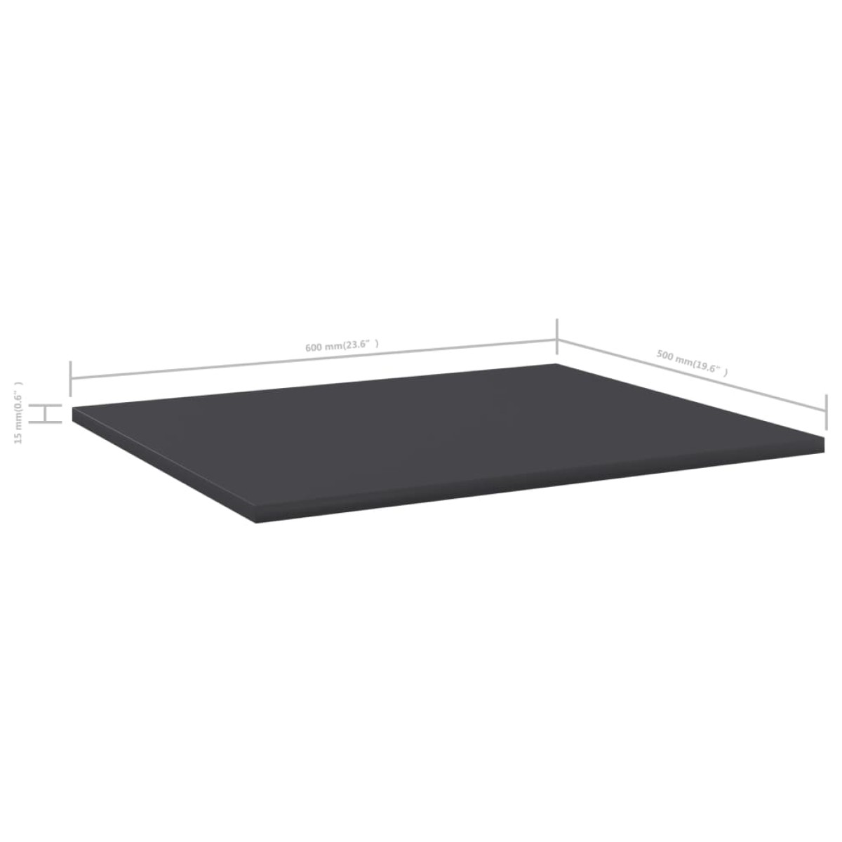 vidaXL Ράφια Βιβλιοθήκης 4 τεμ. Γκρι 60x50x1,5 εκ. από Μοριοσανίδα