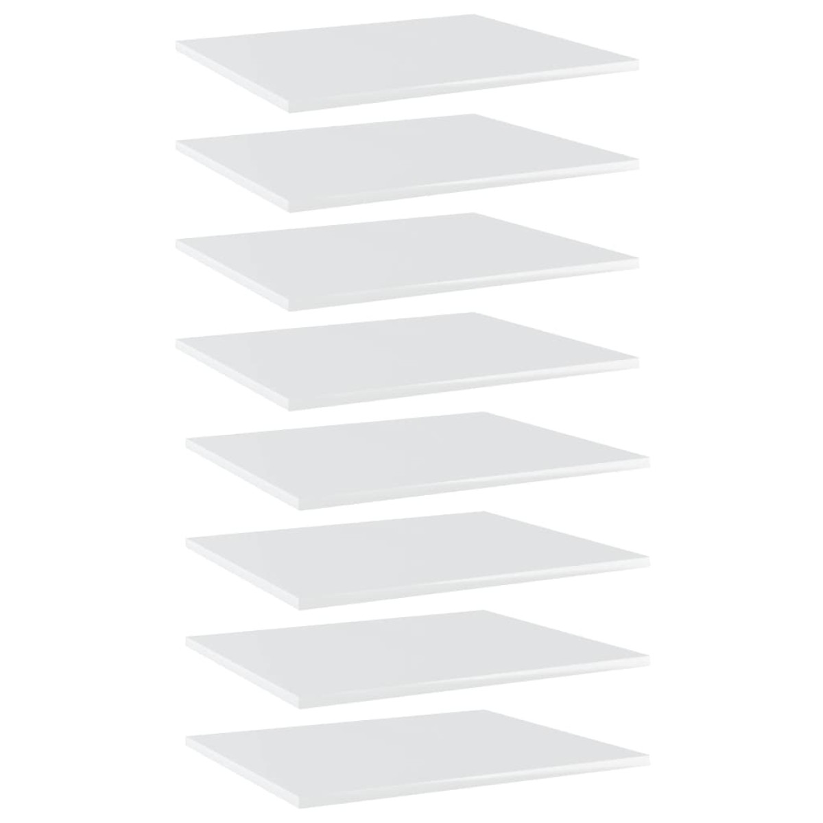 vidaXL Ράφια Βιβλιοθήκης 8 τεμ. Γυαλ. Λευκό 60x50x1,5 εκ. Μοριοσανίδα