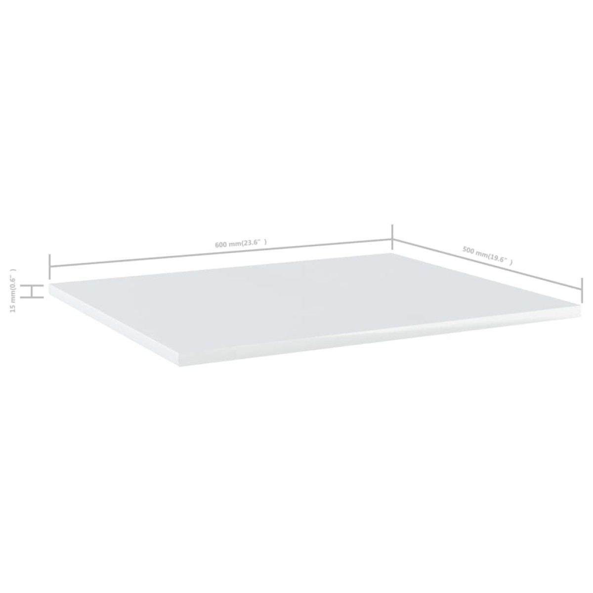 vidaXL Ράφια Βιβλιοθήκης 8 τεμ. Γυαλ. Λευκό 60x50x1,5 εκ. Μοριοσανίδα