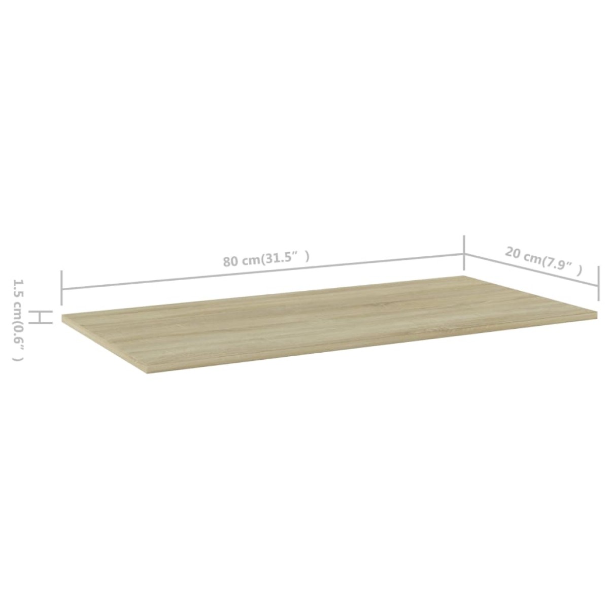 vidaXL Ράφια Βιβλιοθήκης 4 τεμ. Sonoma Δρυς 80x20x1,5 εκ. Μοριοσανίδα