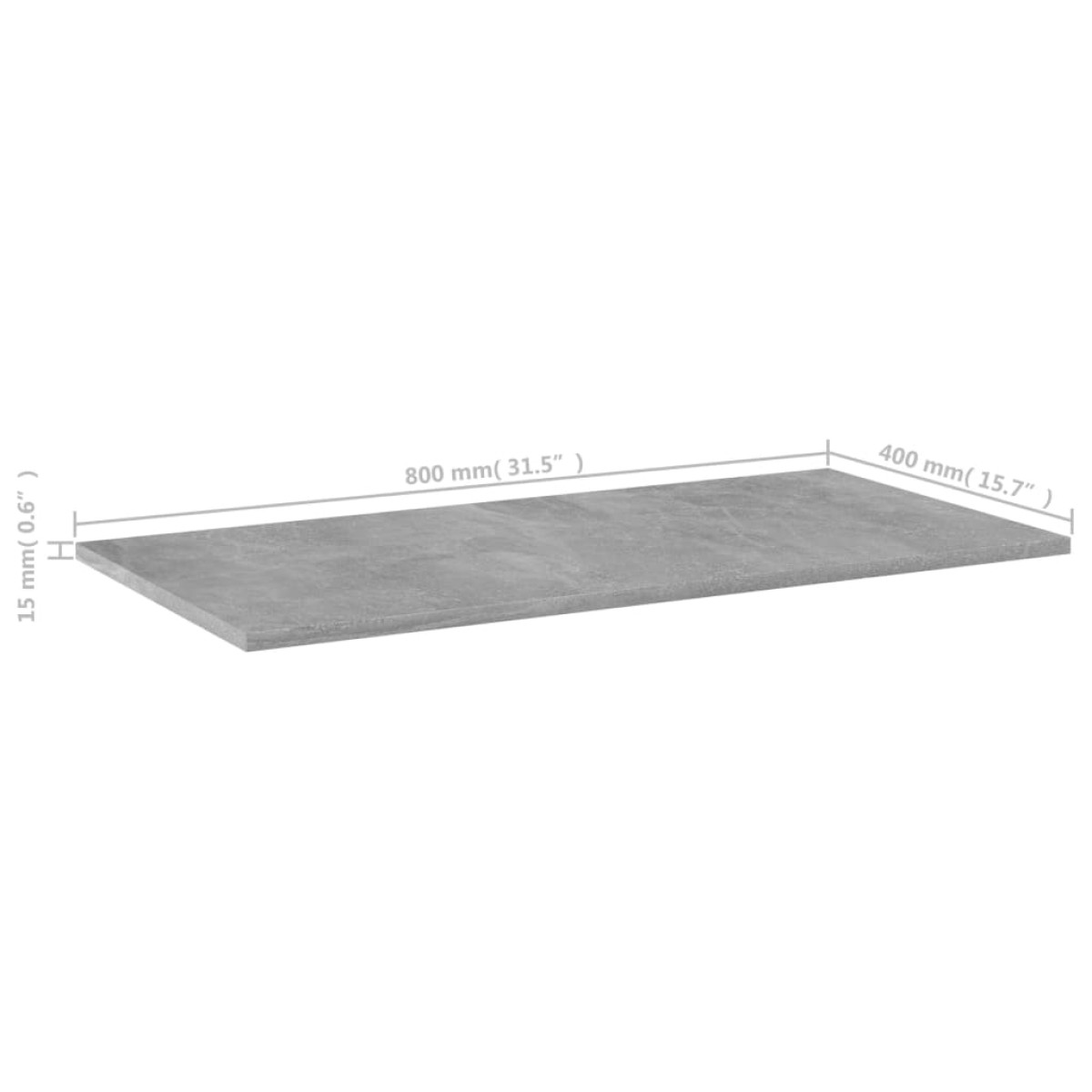 vidaXL Ράφια Βιβλιοθήκης 4 τεμ. Γκρι Σκυροδ. 80x40x1,5 εκ. Μοριοσανίδα