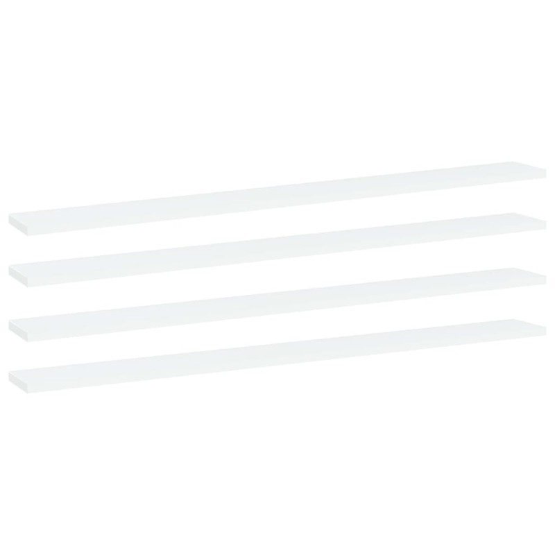 vidaXL Ράφια Βιβλιοθήκης 4 τεμ. Λευκά 100x10x1,5 εκ. από Μοριοσανίδα