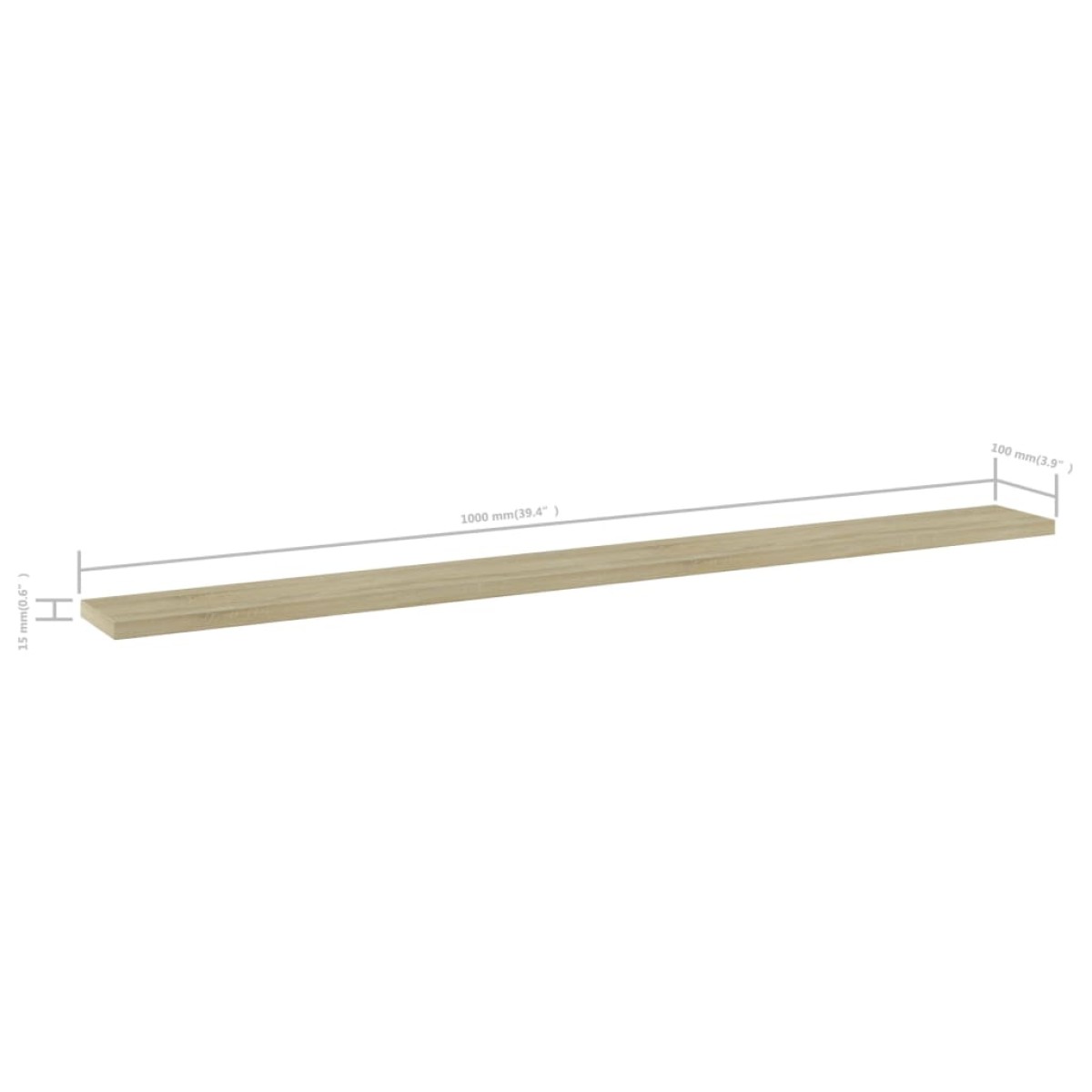 vidaXL Ράφια Βιβλιοθήκης 4 τεμ. Sonoma Δρυς 100x10x1,5 εκ. Μοριοσανίδα