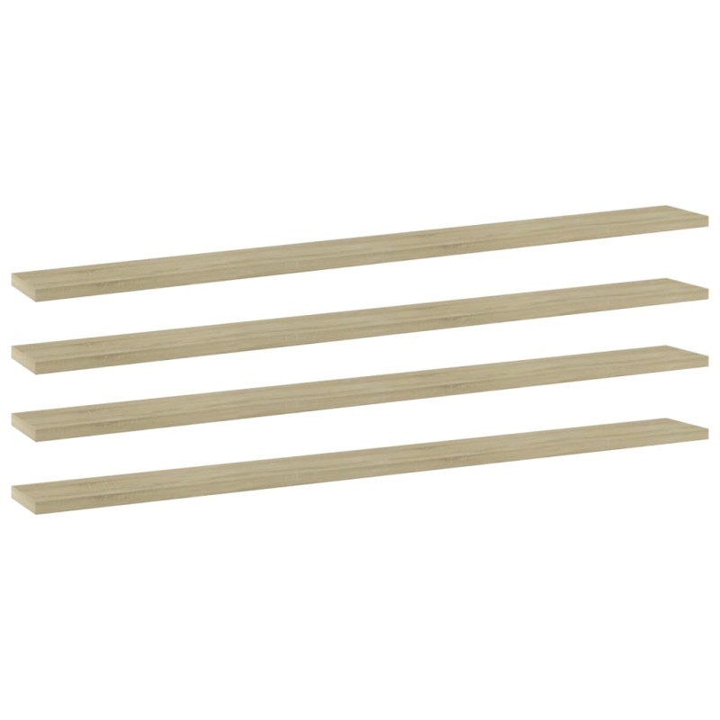 vidaXL Ράφια Βιβλιοθήκης 4 τεμ. Sonoma Δρυς 100x10x1,5 εκ. Μοριοσανίδα