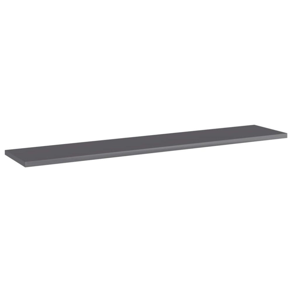 vidaXL Ράφια Βιβλιοθήκης 4 τεμ. Γυαλ. Γκρι 100x20x1,5 εκ. Μοριοσανίδα