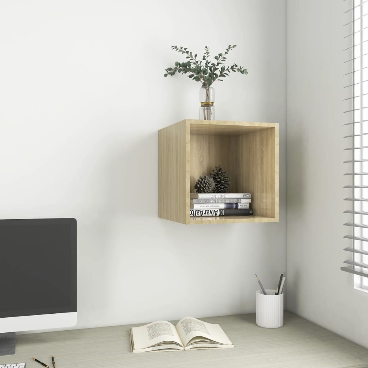 vidaXL Ντουλάπι Τοίχου Sonoma Δρυς 37 x 37 x 37 εκ. από Μοριοσανίδα