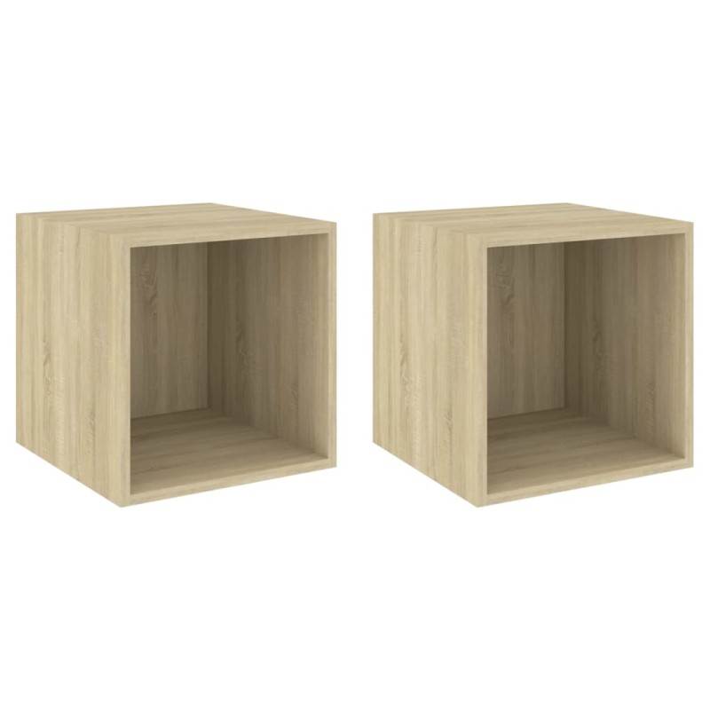 vidaXL Ντουλάπια Τοίχου 2 τεμ. Sonoma Δρυς 37x37x37εκ. από Επεξ. Ξύλο
