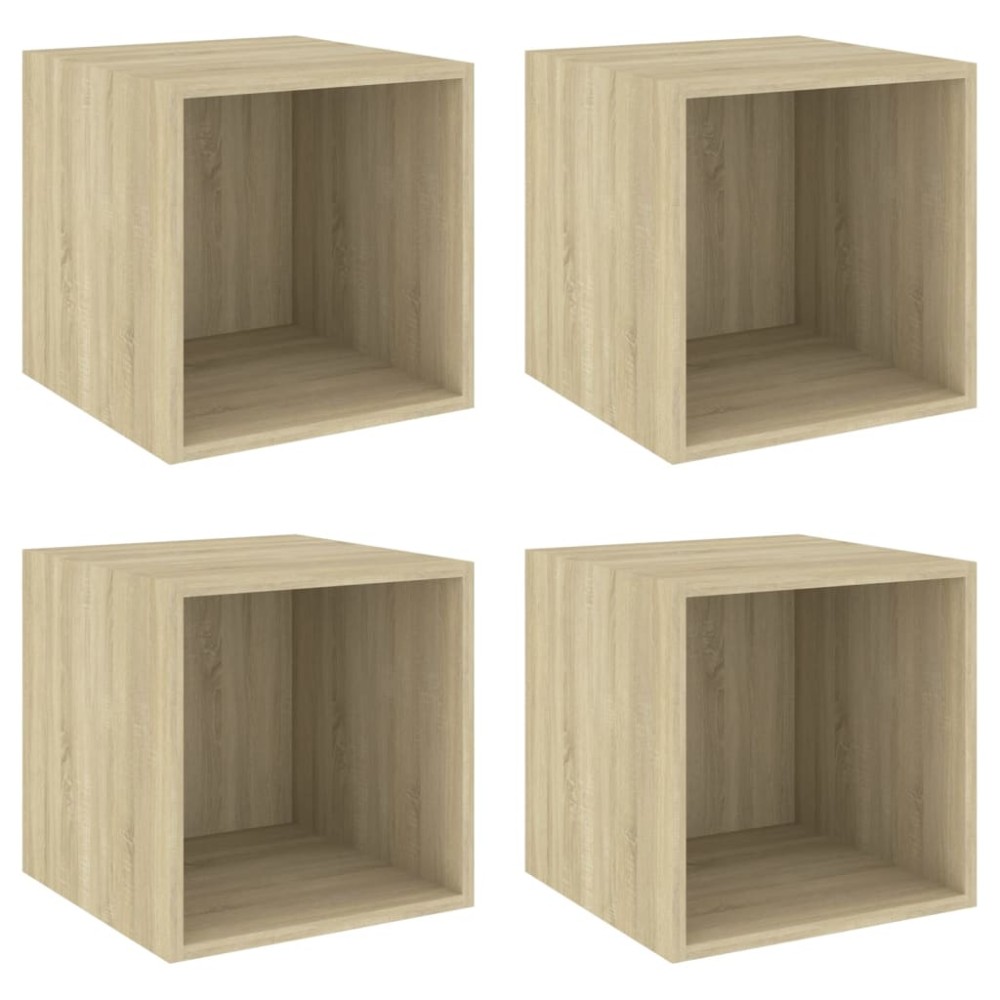 vidaXL Ντουλάπια Τοίχου 4 τεμ. Sonoma Δρυς 37x37x37εκ. από Επεξ. Ξύλο